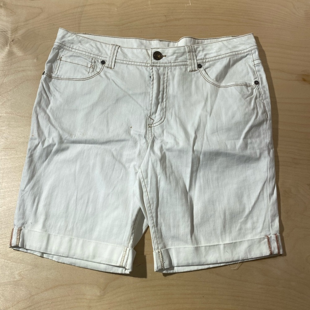 Faded Glory Cream Denim Shorts 14 (NA)